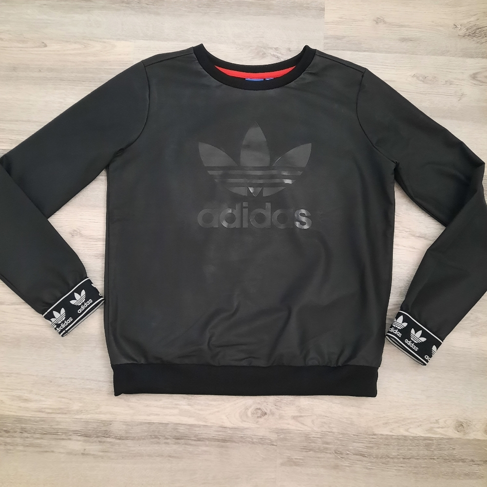 Adidas Charcoal Sweatshirt with Logo Accents